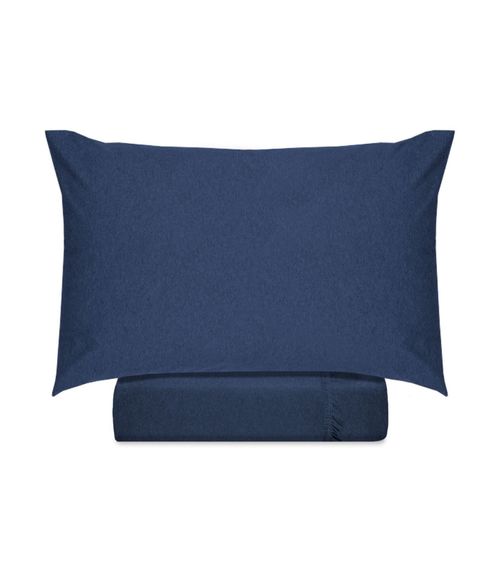 Jogo De Cama Solteiro Malha 2 Peças Fusion Vivaldi Azul