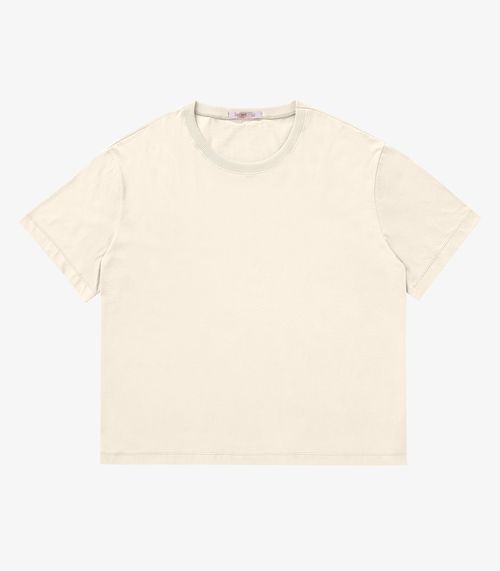 Blusa Manga Curta Plus Size Secret Glam Bege