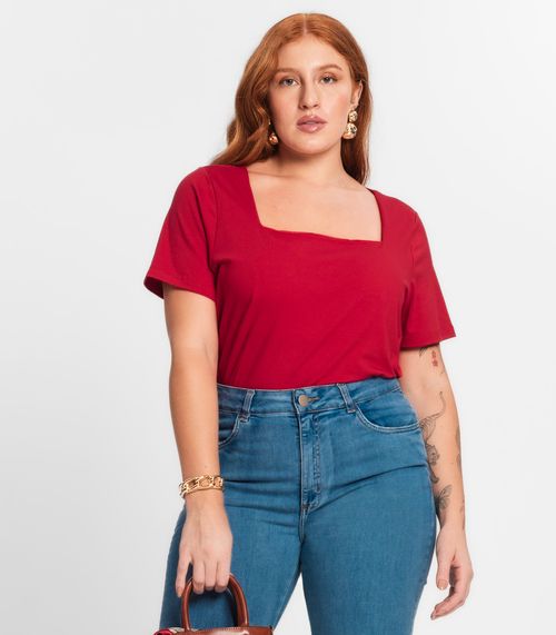 Blusa Feminina Plus Size Secret Glam Vermelho