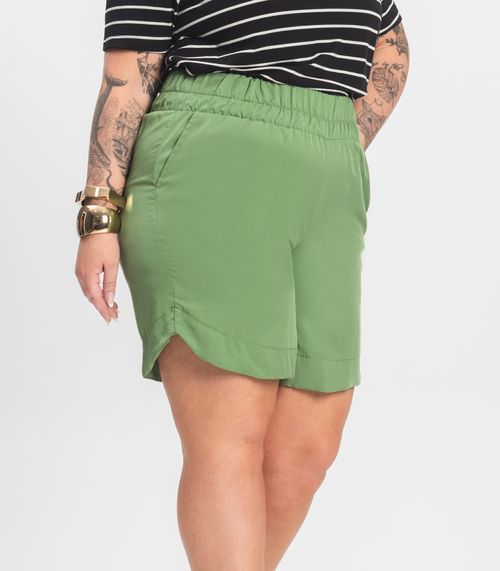 Shorts Curto Plus Size Secret Glam Verde