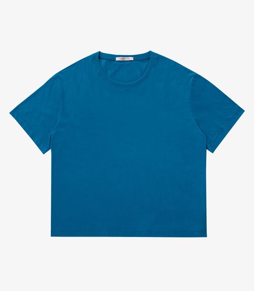 Blusa Manga Curta Plus Size Secret Glam Azul