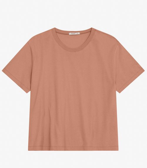 Blusa Manga Curta Plus Size Secret Glam Marrom