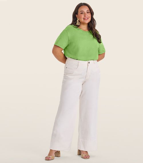 Blusa Manga Curta Plus Size Secret Glam Verde