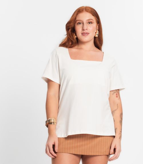 Blusa Feminina Plus Size Secret Glam Bege