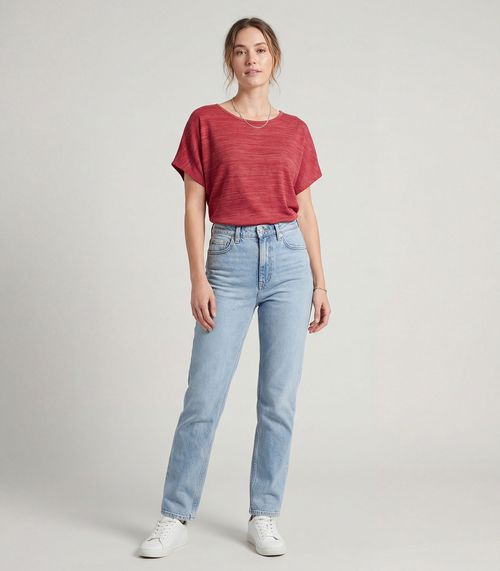 Blusa Feminina Manga Curta Infinita Cor Vermelho