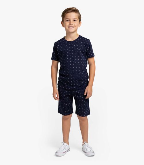 Pijama Infantil Camiseta e Bermuda Select Azul
