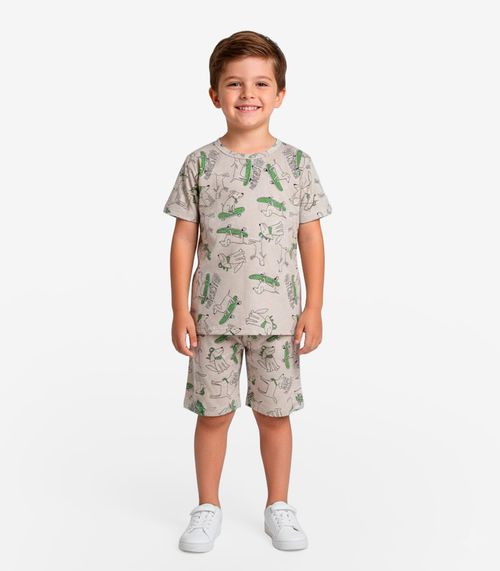Pijama Infantil Masculino Em Cotton Select Bege