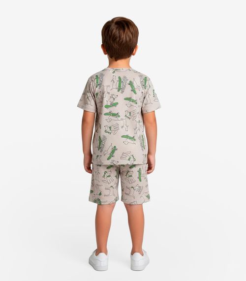 Pijama Infantil Masculino Em Cotton Select Bege
