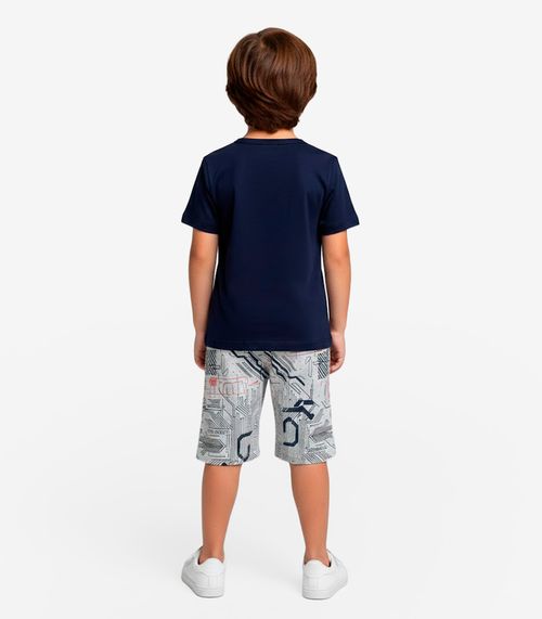 Conjunto Infantil Camiseta e Bermuda Select Cinza