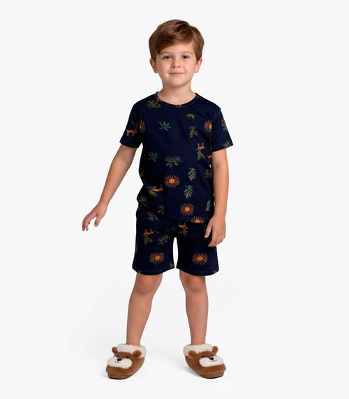 Pijama Infantil Masculino Em Cotton Select Azul