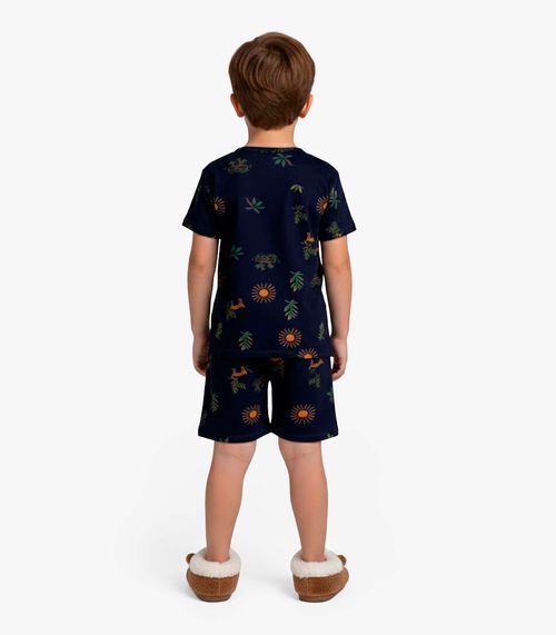 Pijama Infantil Masculino Em Cotton Select Azul