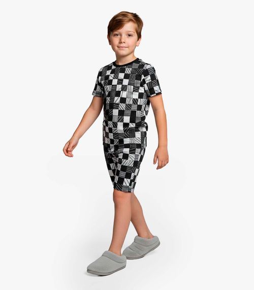 Pijama Infantil Camiseta e Bermuda Select Bege