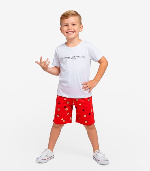 Conjunto Infantil Camiseta e Bermuda Select Vermelho