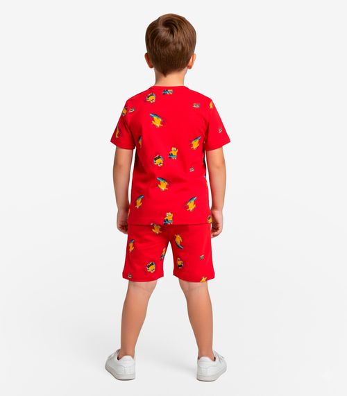 Pijama Infantil Camiseta E Bermuda Select Vermelho