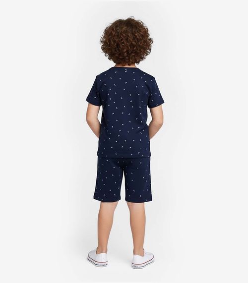 Pijama Infantil Camiseta e Bermuda Select Azul