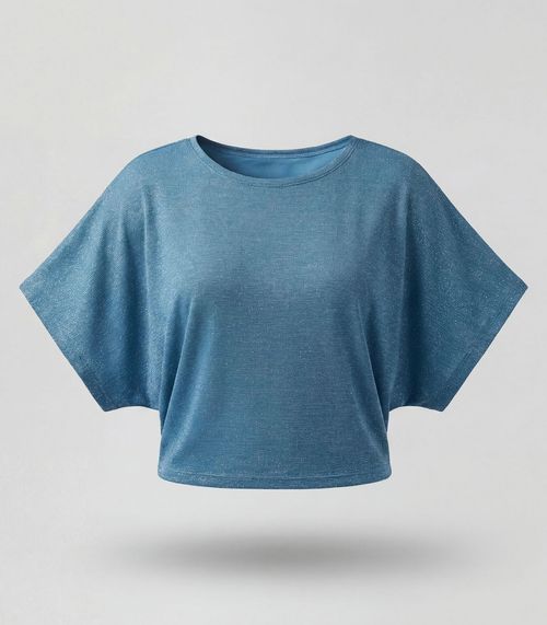 Blusa Feminina Manga Curta Infinita Cor Azul