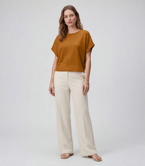 Blusa Feminina Manga Curta Infinita Cor Marrom