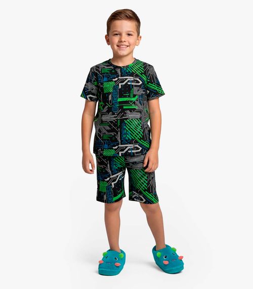 Pijama Infantil Camiseta e Bermuda Select Verde