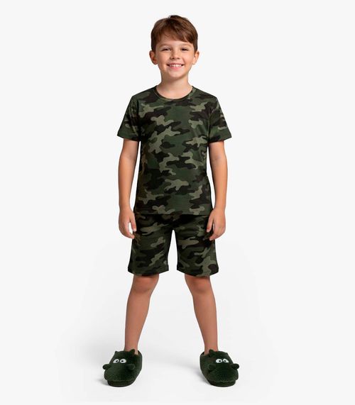 Pijama Infantil Camiseta e Bermuda Select Verde