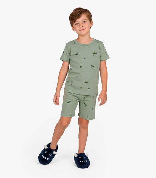 Pijama Infantil Camiseta e Bermuda Select Verde