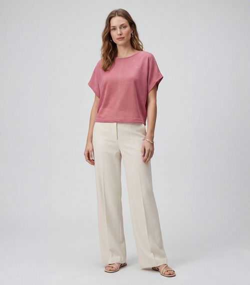 Blusa Feminina Manga Curta Infinita Cor Rosa