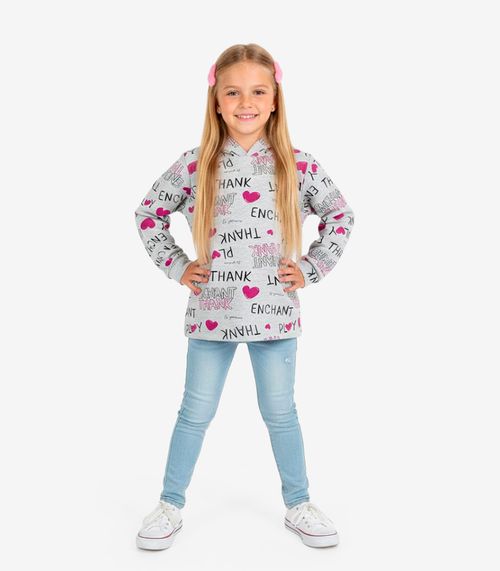 Blusão Infantil Menina Com Capuz Select Marrom