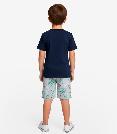 Conjunto Infantil Camiseta e Bermuda Select Cinza