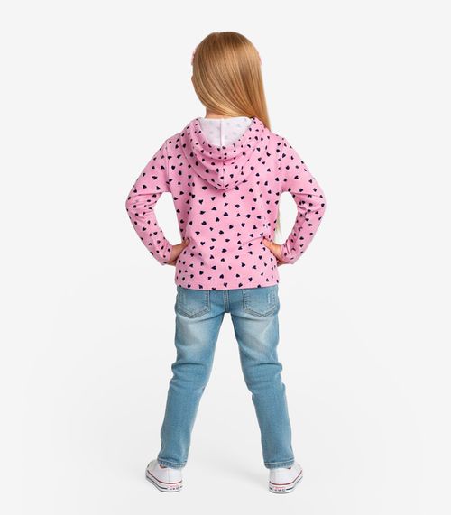Blusão Infantil Menina Com Capuz Select Rosa