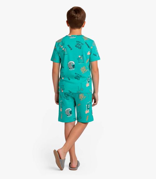 Pijama Infantil Camiseta e Bermuda Select Azul