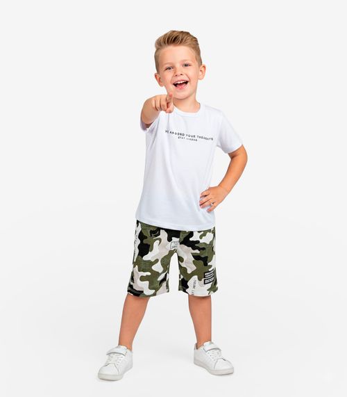 Conjunto Infantil Camiseta e Bermuda Select Bege