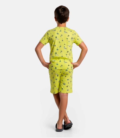 Pijama Infantil Camiseta e Bermuda Select Amarelo