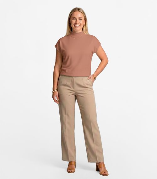 Blusa Feminina Com Gola Chaminé Select Marrom