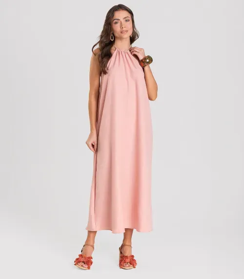Vestido Feminino Midi Dianna Rosa