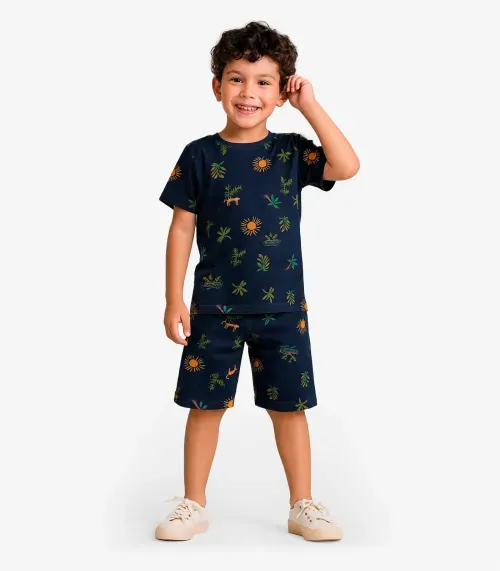 Pijama Infantil Menino Estampado Select Azul