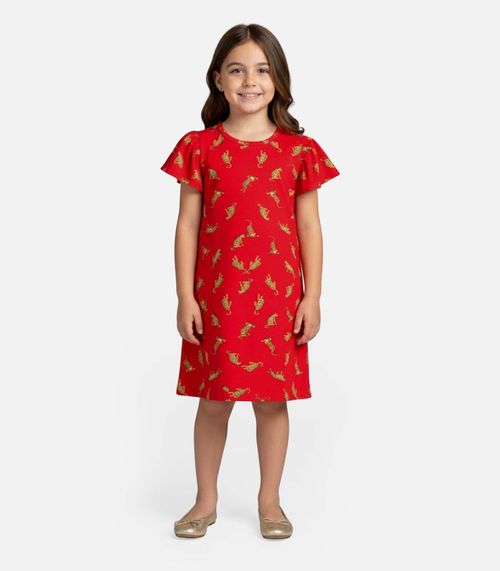 Vestido Infantil Feminino Estampado Select Vermelho