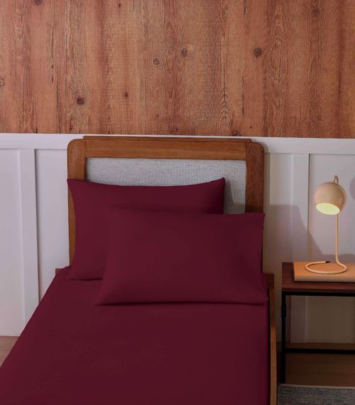 Jogo De Cama Solteiro Malha 2 Peças Liso Vivaldi Vermelho