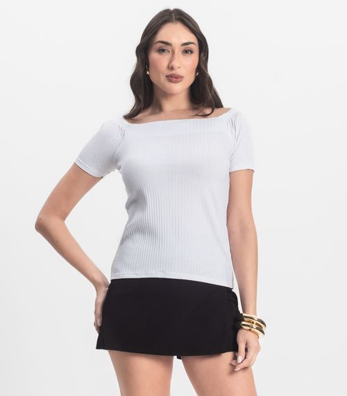 Blusa Feminina Canelada Infinita Cor Branco