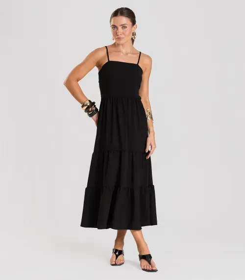 Vestido Feminino Midi Dianna Preto