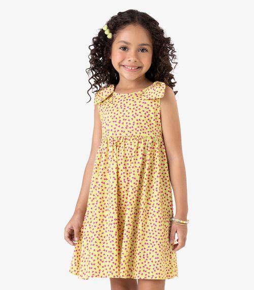 Vestido em Popeline Rovi Kids Bege