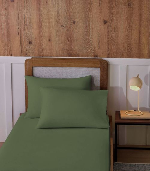 Jogo De Cama Solteiro Malha 2 Peças Liso Vivaldi Verde