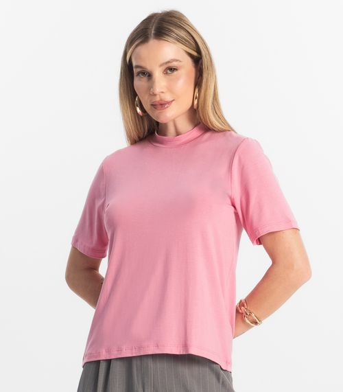 Blusa Feminina Básica em Malha Visco Rovitex Rosa