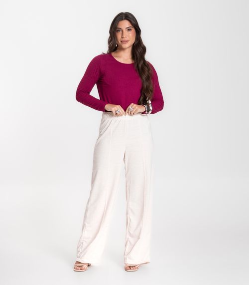 Calça Feminina Pantalona Infinita Cor Bege