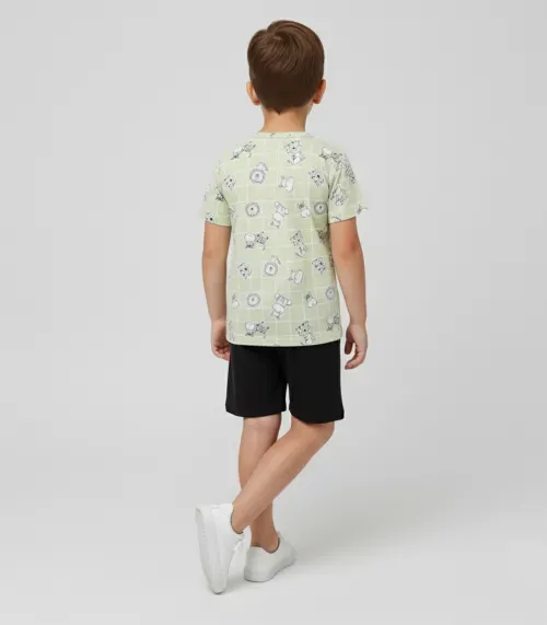 Conjunto Infantil Camiseta e Bermuda Rovitex Kids Verde