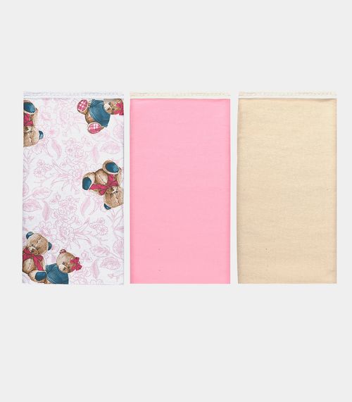 Kit Três Panos de Boca Vivaldi Rosa