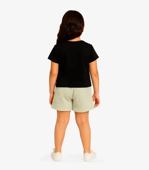 Conjunto Infantil Blusa Com Shorts Rovi Kids Preto