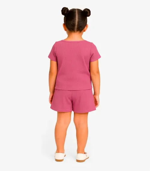 Conjunto Menina Infantil Blusa e Shorts Select Roxo