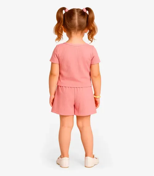 Conjunto Menina Infantil Blusa e Shorts Select Rosa