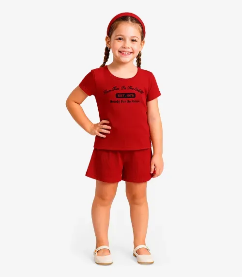 Conjunto Menina Infantil Blusa e Shorts Select Chocolate