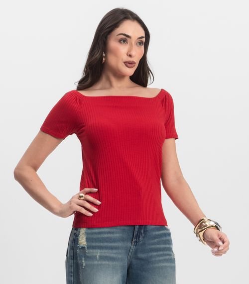 Blusa Feminina Canelada Infinita Cor Vermelho
