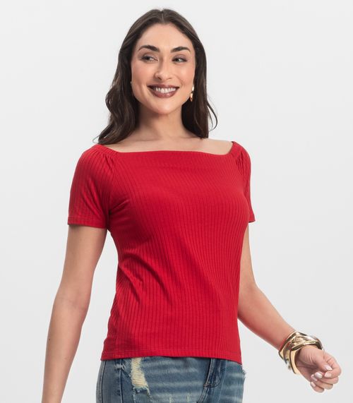 Blusa Feminina Canelada Infinita Cor Vermelho